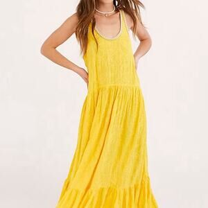 Free People Embroidered Flowy Maxi Dress NWOT